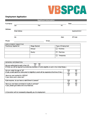 Employment Application Form