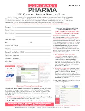 2011 Contract Services Directory Form
