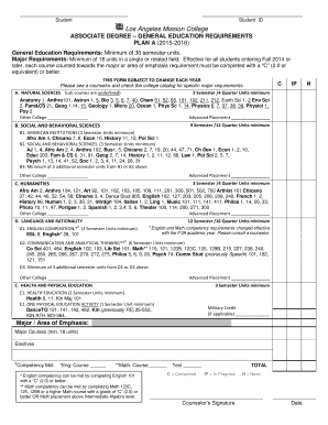 Associate Degree General Education Requirements