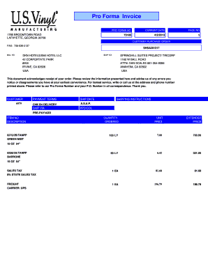 Pro Forma Invoice