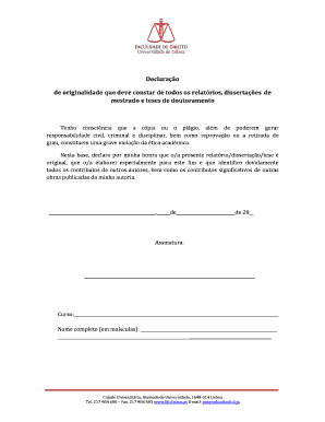 Declaração de originalidade