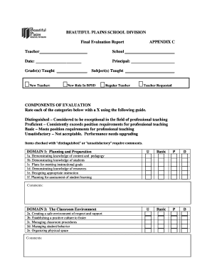 Teacher Evaluation Form