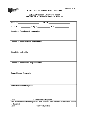 Classroom Observation Report