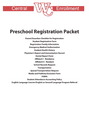 Preschool Registration Packet