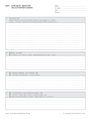 Fiche de Présentation de la Situation Clinique