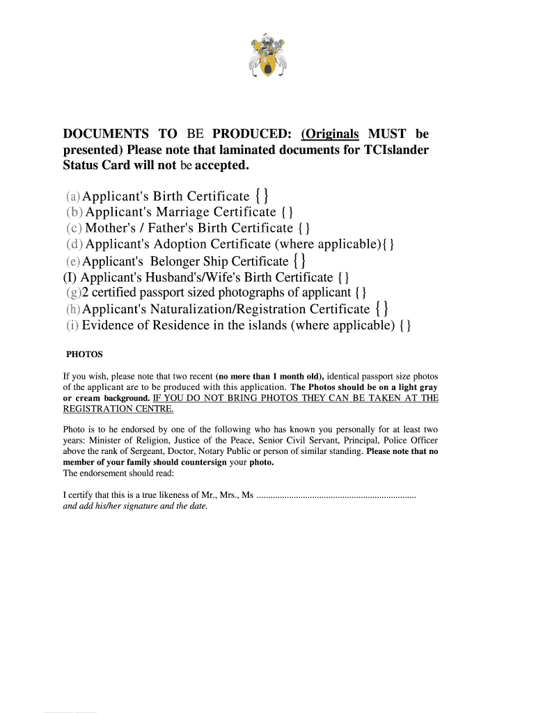 Tci Belonger Application Form 2020 2022 Fill And Sign Printable Template Online US Legal Forms