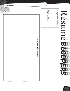 Resume with Bloopers