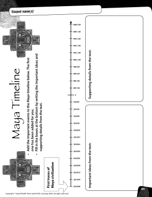 Maya Timeline Worksheet