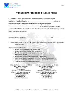 Transcript/Records Release Form