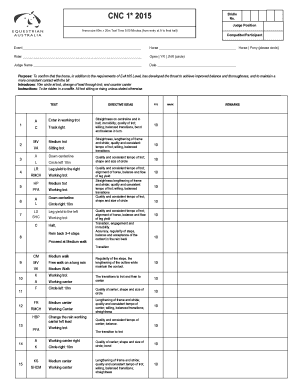 Equestrian Dressage Test CNC 1* 2015