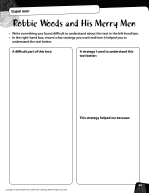 Student Reading Comprehension Form