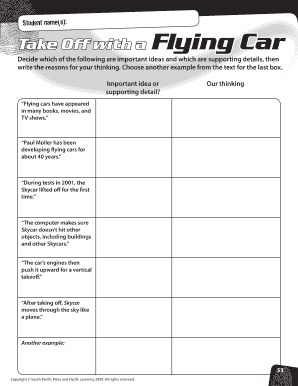 Flying Car Student Worksheet
