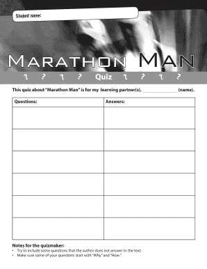 Marathon Man Quiz Template