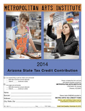 Arizona State Tax Credit Contribution Form