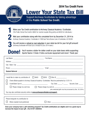 Arizona Public School Tax Credit Form
