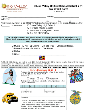 Arizona School District Tax Credit Form