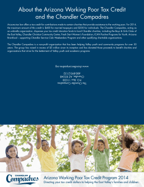 Arizona Working Poor Tax Credit Donation Form 2014