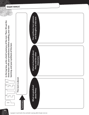 Petey Reading Comprehension Form