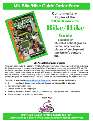 2015 Minnesota Bike/Hike Guide Order Form