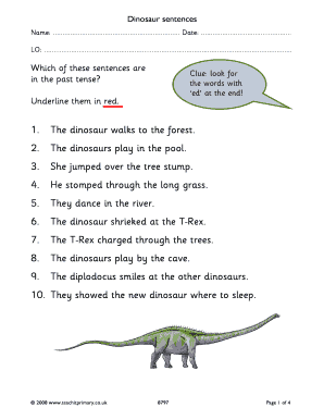 Dinosaur Sentences Worksheet