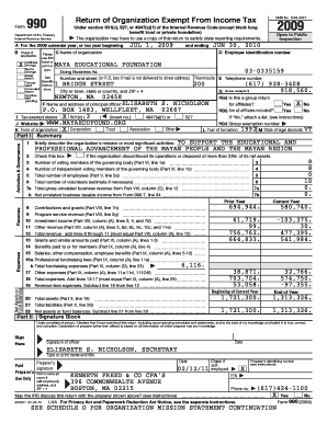 Form 990 Return of Organization Exempt From Income Tax