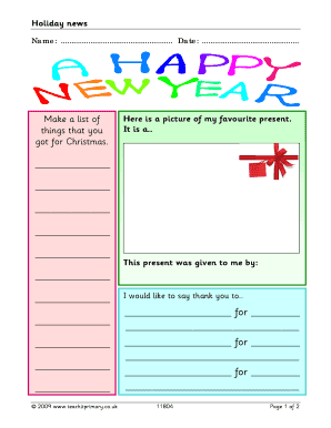 Holiday News Worksheet