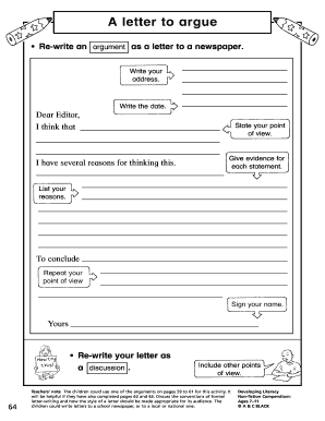 Letter to a Newspaper Template