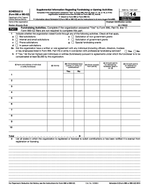 Schedule G (Form 990 or 990-EZ) - Fundraising and Gaming Activities
