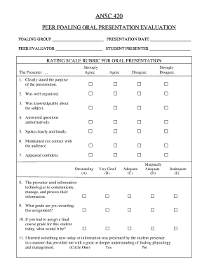 Animal Food Science Rubric for Oral Presentation - ctal udel