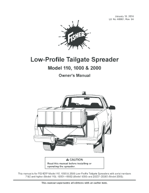 Fisher Low-Profile Tailgate Spreader Owner's Manual