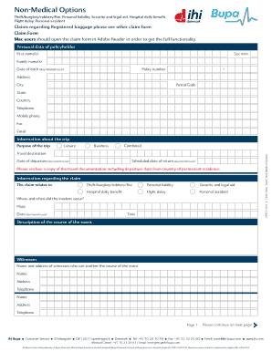 Travel Insurance Non-Medical Claim Form