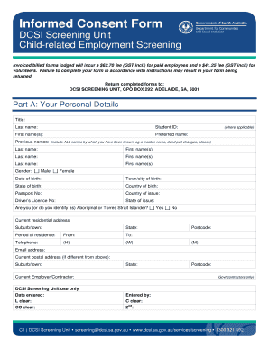 Child-Related Employment Screening Consent Form