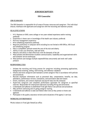 HR Generalist Job Description