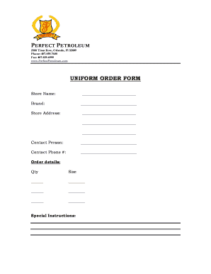 Uniform Order Form