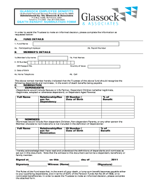 Death Benefit Nomination Form