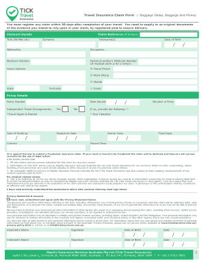 Travel Insurance Claim Form