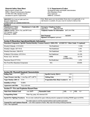 Material Safety Data Sheet