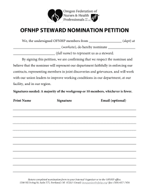 OFNHP Steward Nomination Petition