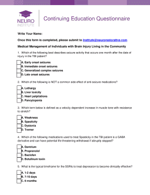 Continuing Education Questionnaire