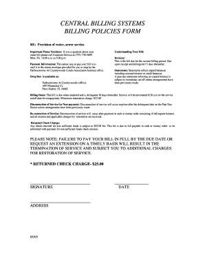 Billing Policies Form