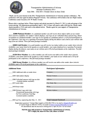 Thank you for your interest in the 2011 Transportation Administrators of Arizona summer conference - taa-online