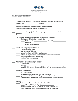 New Project Checklist