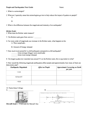 Earthquake Study Guide