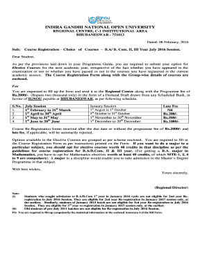 IGNOU Course Registration Form