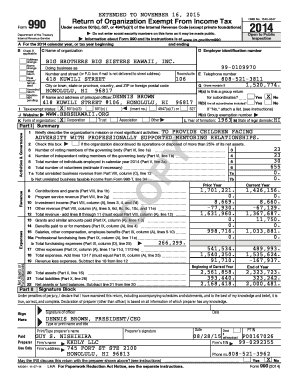 Form 990 2014 Tax Return