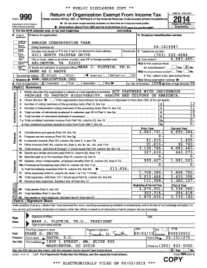 IRS Form 990 2014