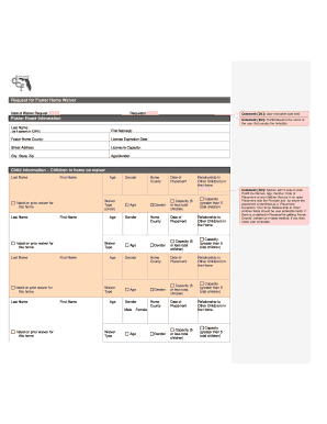 Request for Foster Home Waiver