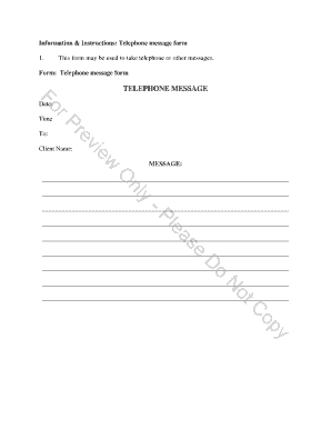 Telephone Message Form