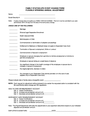 Family Status Life Event Change Form