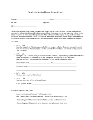 Family and Medical Leave Request Form